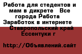 Работа для стедентов и мам в дикрете - Все города Работа » Заработок в интернете   . Ставропольский край,Ессентуки г.